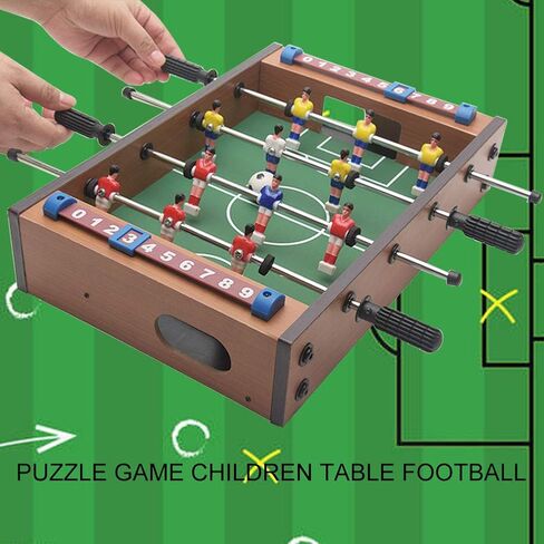 Table Football, 13.5'' Mini Foosball Table Soccer Tabletop Football w/ 2 Footballs and Soccer Keepers, Wooden Tabletop Foosball Game Accessories for Family Play Indoor & Outdoor in Kuwait