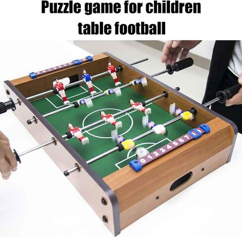 Table Football, 13.5'' Mini Foosball Table Soccer Tabletop Football w/ 2 Footballs and Soccer Keepers, Wooden Tabletop Foosball Game Accessories for Family Play Indoor & Outdoor in Kuwait