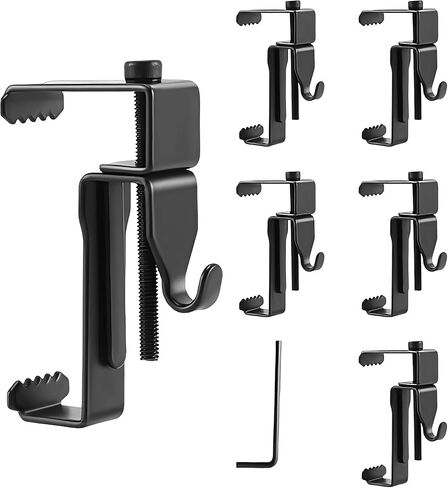 TRBSXRT 10 Pack Stainless Steel Brick Wall Clips - Heavy Duty Brick Hangers with 1 Wrenches Brick Hooks Clamp No Drill Outdoor Decor for Hanging Pictures, Black in Kuwait