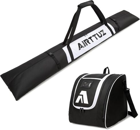 Ski Bag and Boot Bag Combo, Water-Resistant Ski Boot Travel Bag Fit Skis Up to 200 cm & Boots Size 13 With 5mm Foam Ski Gear Bag. in Kuwait