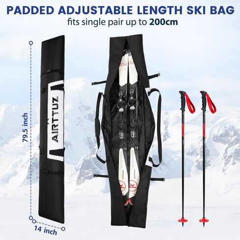 Ski Bag and Boot Bag Combo, Water-Resistant Ski Boot Travel Bag Fit Skis Up to 200 cm & Boots Size 13 With 5mm Foam Ski Gear Bag. in Saudi Arabia
