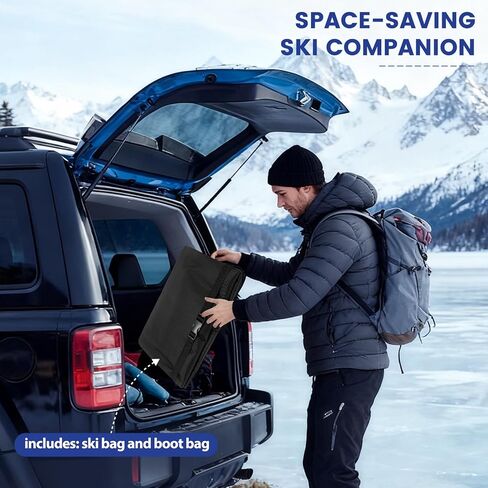 Ski Bag and Boot Bag Combo, Water-Resistant Ski Boot Travel Bag Fit Skis Up to 200 cm & Boots Size 13 With 5mm Foam Ski Gear Bag. in Saudi Arabia
