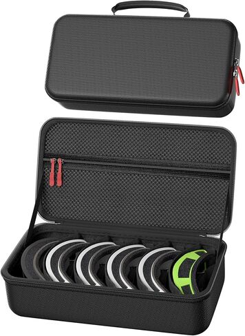ProCase Hard Travel Case for Ski Goggles, Large Capacity Hard Shell Carrying Holder Snow Goggles Motorcycle Glasses Lens Case with Handle Multi Compartment -Black in Kuwait