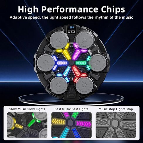 Upgraded Music Boxing Machine for Kids and Adults, Bluetooth Wall Mounted Punching Pad with Gloves,Rhythm Lights&Two-Player Battle Home Gym Equipment,Sports Toy Gift for Ages 3-12 Year Old in Kuwait