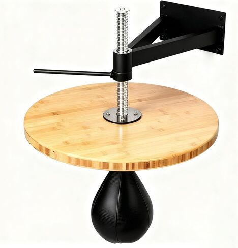 منصة حقيبة السرعة، حامل حقيبة السرعة من خشب الخيزران، ارتفاع قابل للتعديل مع حقيبة السرعة الدوارة لتدريبات الملاكمة، اللكم، التمرين in Kuwait