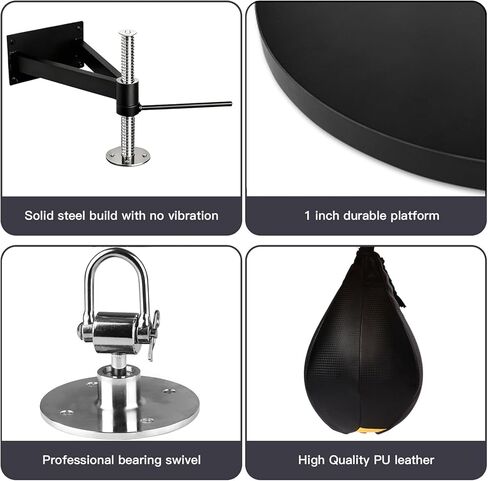 منصة حقيبة السرعة، حامل حقيبة السرعة، ارتفاع قابل للتعديل مع حقيبة سرعة دوارة لتدريبات الملاكمة، واللكم، وممارسة الرياضة in Kuwait