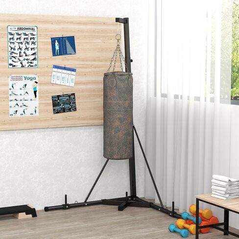 Foldable Heavy Punch Bag Stand with Height Adjustable Weighted Base and Free-Standing Strong High-Performance Design System in Saudi Arabia