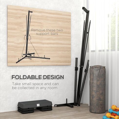 Foldable Heavy Punch Bag Stand with Height Adjustable Weighted Base and Free-Standing Strong High-Performance Design System in Saudi Arabia