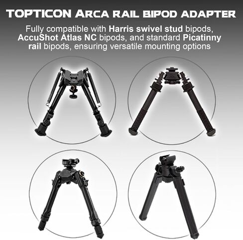 محول ARCA-Swiss Bipod QD لـ Harris & Atlas NC Bipod in Kuwait