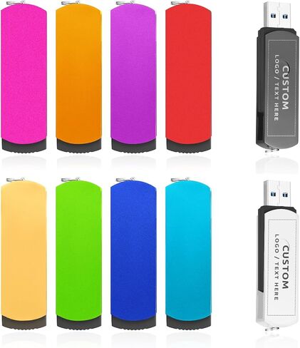 Custom USB Flash Drive, Personalized USB Thumb Drive Memory Stick, Portable Swivel USB Pen Drive High Speed U Disk for External Data Storage (50PCS, 8GB) in Kuwait