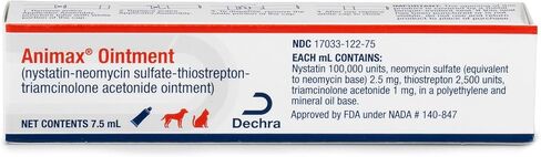 Animax® Ointment (nystatin-neomycin sulfate-thiostrepton-triamcinolone acetonide Ointment) 7.5 mL Tube for Dogs and Cats in Saudi Arabia