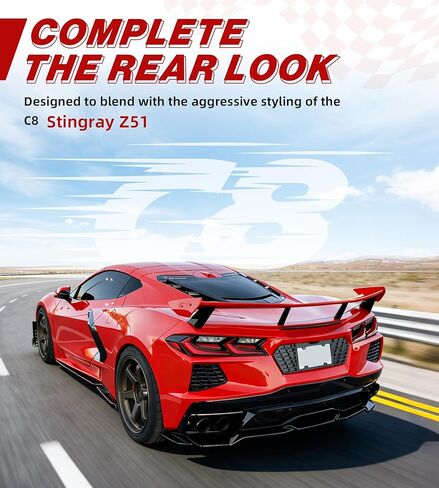 Upgraded C8 License Plate Frame Fit for Corvette C8 2020 2021 2022 2023 2024 2025 Stingray Z51 Aluminum License Plate Frame with Carbon Fiber Background C8 Corvette Accessories in Kuwait