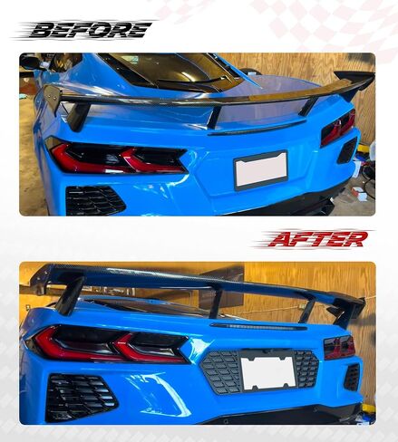 Upgraded C8 License Plate Frame Fit for Corvette C8 2020 2021 2022 2023 2024 2025 Stingray Z51 Aluminum License Plate Frame with Carbon Fiber Background C8 Corvette Accessories in Kuwait