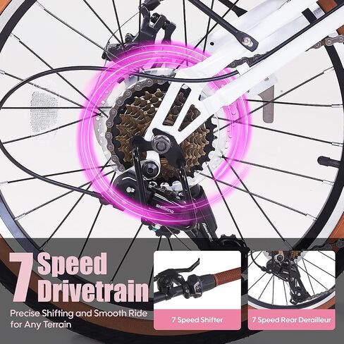 20 Inch Folding Bike for Adults, 7-Speed Foldable Bike for Women & Men, Foldable Bicycle with Dual Disc Brake, Portable Commuter City Bikes with Adjustable Saddle in Saudi Arabia