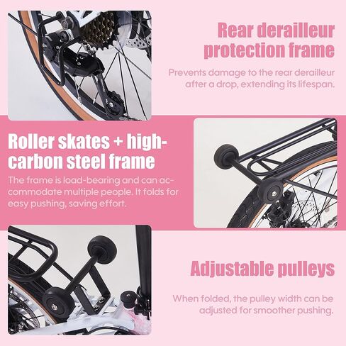 20 Inch Folding Bike for Adults, 7-Speed Foldable Bike for Women & Men, Foldable Bicycle with Dual Disc Brake, Portable Commuter City Bikes with Adjustable Saddle in Saudi Arabia
