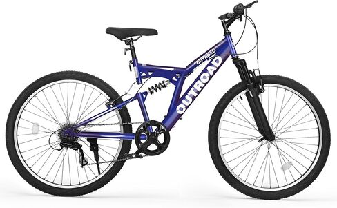 دراجة جبلية مزدوجة التعليق الكامل مقاس 26 بوصة، دراجات هجينة خارجية، 7 سرعات/فولاذ عالي الكربون، للرجال والنساء البالغين، دراجة MTB مع شوكة تعليق، ألوان أنيقة in Kuwait