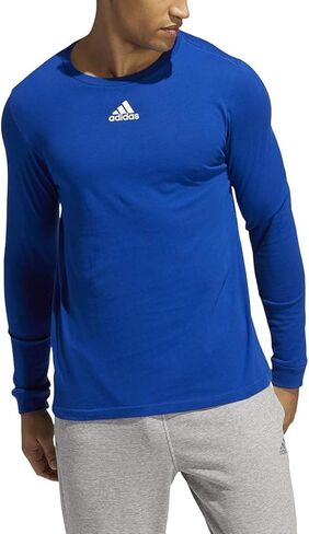 adidas Men's Amplifier Long Sleeve T-Shirt, Collegiate Royal/White in Saudi Arabia