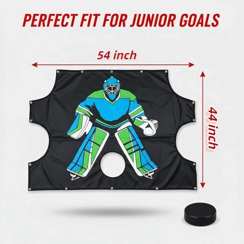 Kapler Hockey Net Goalie Target Tarp: Heavy Duty PVC 5 Zone Street Shooter Tutor with Reinforced Edges for Practicing Shooting Accuracy - Hockey Training Equipment Gift for Youth Adults Fits 54" Goal in Kuwait