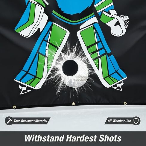 Kapler Hockey Net Goalie Target Tarp: Heavy Duty PVC 5 Zone Street Shooter Tutor with Reinforced Edges for Practicing Shooting Accuracy - Hockey Training Equipment Gift for Youth Adults Fits 54" Goal in Kuwait