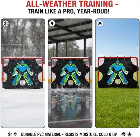 Kapler Hockey Net Goalie Target Tarp: Heavy Duty PVC 5 Zone Street Shooter Tutor with Reinforced Edges for Practicing Shooting Accuracy - Hockey Training Equipment Gift for Youth Adults Fits 54" Goal in Kuwait