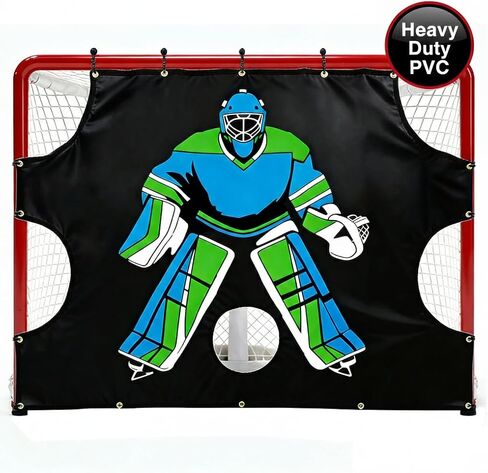 Kapler Hockey Net Goalie Target Tarp: Heavy Duty PVC 5 Zone Street Shooter Tutor with Reinforced Edges for Practicing Shooting Accuracy - Hockey Training Equipment Gift for Youth Adults Fits 54" Goal in Kuwait