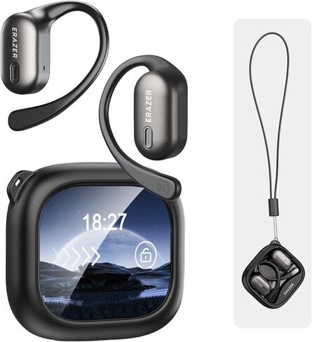 ERAZER AI Translation Earbuds Real Time, LCD Touch Screen Language Translator Earbuds for 134 Languages, 3-in-1 Bluetooth Translator Device with APP, Fit iOS &Android, Ideal for Travel Business in Kuwait