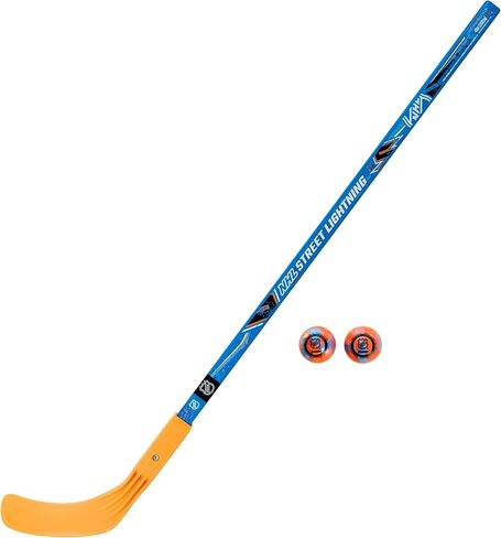 Franklin Sports NHL Kids Street Hockey Stick + مجموعة الكرات - عصا هوكي الشوارع للشباب 40 بوصة + (2) كرات الهوكي الدوارة الخارجية - مجموعة المبتدئين للهوكي للأطفال in Saudi Arabia