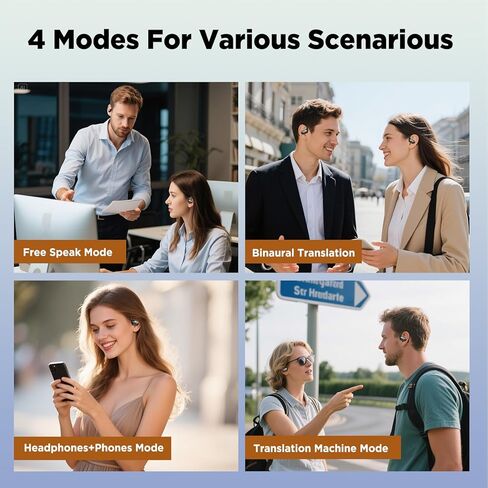 ERAZER AI Translation Earbuds Real Time, LCD Touch Screen Language Translator Earbuds for 134 Languages, 3-in-1 Bluetooth Translator Device with APP, Fit iOS &Android, Ideal for Travel Business in Kuwait