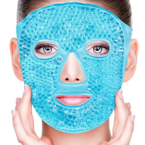 Cold Face Eye Masks Ice Face Mask Hot Cold Compress for Dark Circles, Puffiness, Migraines, Headache, Stress, Redness, Cooling Face Masks for Women Man, Skin Care in Kuwait