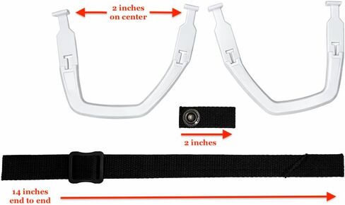 حزام ذقن بديل لخوذة الهوكي، حلقة زر مع حلقات أذن بيضاء، مجموعة الأشرطة ملونة باللون الأسود الكامل، CCM، Bauer، True، و Warrior in Kuwait