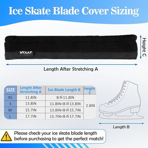 Ice Skate Blade Covers with 2" Thickened & Widened Bottom, Cut-Resistant Nylon & Double-Layer Polar Fleece Blades Protector Guards for Hockey Skates, Figure Skates, Ice Skates, Speed Skates in Saudi Arabia