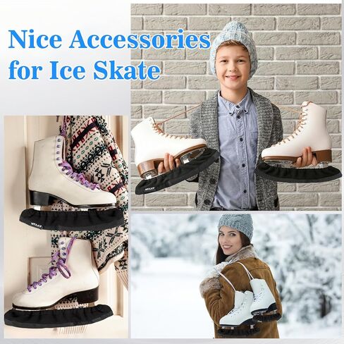 Ice Skate Blade Covers with 2" Thickened & Widened Bottom, Cut-Resistant Nylon & Double-Layer Polar Fleece Blades Protector Guards for Hockey Skates, Figure Skates, Ice Skates, Speed Skates in Saudi Arabia