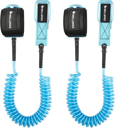 Mellbree Surfboard Leash, Premium SUP Leash Double-Side Rotatable Wirst Strap Leg Rope Flexible for Paddleboard Longboard Shortboard Stand-up Paddleboards in Saudi Arabia