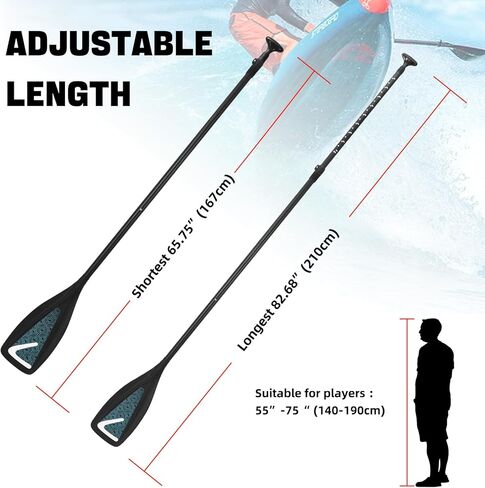LEDONNE Carbon SUP Paddles 3 Piece Adjustable Stand Up Paddle Board Paddles Lightweight Carbon Fiber Shaft Floating Portable Paddle Oar, Black in Kuwait