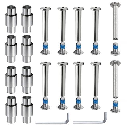 مجموعة قطع غيار التزلج المضمنة 30 قطعة - محاور تزلج من الألومنيوم مقاس 6 مم، وفواصل محمل متدرجة، ومسامير للمحور ومفاتيح سداسية، وأجهزة تزلج دوارة متينة للتزلج على المحور مقاس 6 مم، فضي in Kuwait