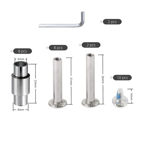 مجموعة قطع غيار التزلج المضمنة 30 قطعة - محاور تزلج من الألومنيوم مقاس 6 مم، وفواصل محمل متدرجة، ومسامير للمحور ومفاتيح سداسية، وأجهزة تزلج دوارة متينة للتزلج على المحور مقاس 6 مم، فضي in Kuwait