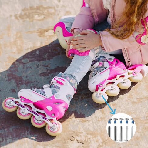 مجموعة قطع غيار التزلج المضمنة 30 قطعة - محاور تزلج من الألومنيوم مقاس 6 مم، وفواصل محمل متدرجة، ومسامير للمحور ومفاتيح سداسية، وأجهزة تزلج دوارة متينة للتزلج على المحور مقاس 6 مم، فضي in Kuwait