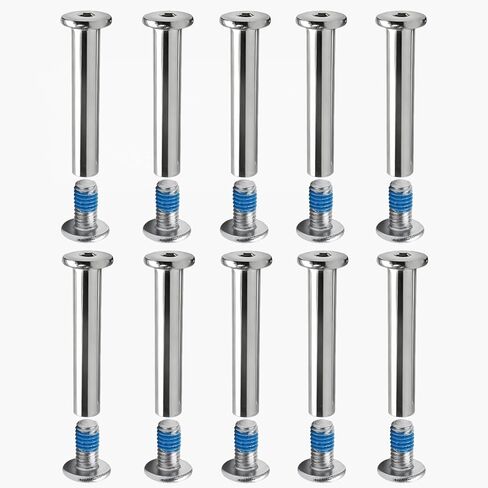10 قطع من براغي محور التزلج المضمنة - قطر العمود 6 مم (15/64 بوصة) براغي عجلات بديلة للشفرة الدوارة، براغي مقبس سداسية بطول 30 مم لمحاور 6 مم، أجهزة تزلج معدنية فضية اللون in Kuwait