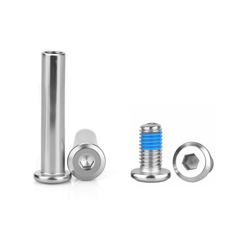 10 قطع من براغي محور التزلج المضمنة - قطر العمود 6 مم (15/64 بوصة) براغي عجلات بديلة للشفرة الدوارة، براغي مقبس سداسية بطول 30 مم لمحاور 6 مم، أجهزة تزلج معدنية فضية اللون in Kuwait