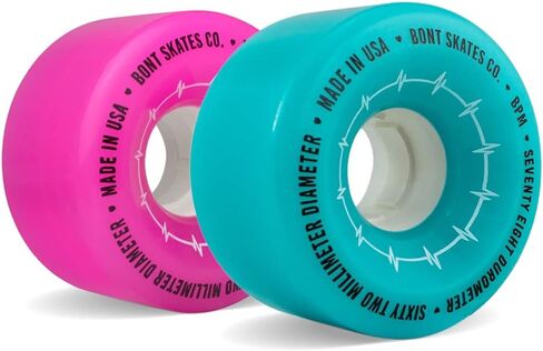 Bont Skates BPM Quad Roller Skate Outdoor Wheels - Suitable for Recreational Skating Asphalt Sidewalk Boardwalk Street - 62x35mm 78A, Made in USA (Gamma Blue - Set of 4 wheels) in Saudi Arabia