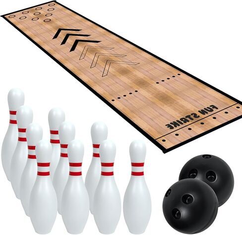 Mini Bowling Set Bowling Alley & Lane Games Indoor Outdoor Home Bowling Set Bowling Pins & Ball Set for Backyard, Lawn, Party Games in Kuwait