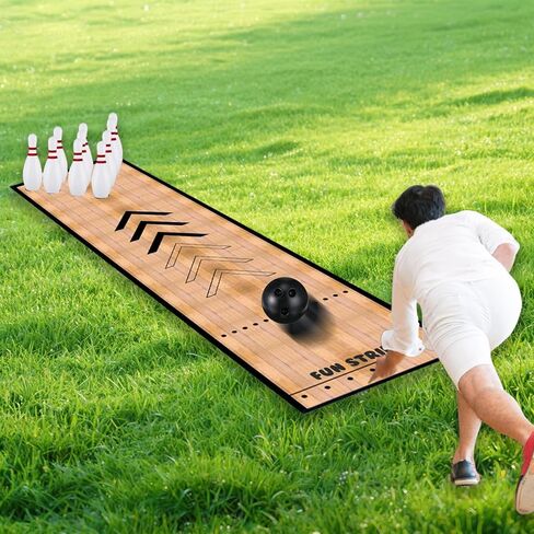 Mini Bowling Set Bowling Alley & Lane Games Indoor Outdoor Home Bowling Set Bowling Pins & Ball Set for Backyard, Lawn, Party Games in Kuwait