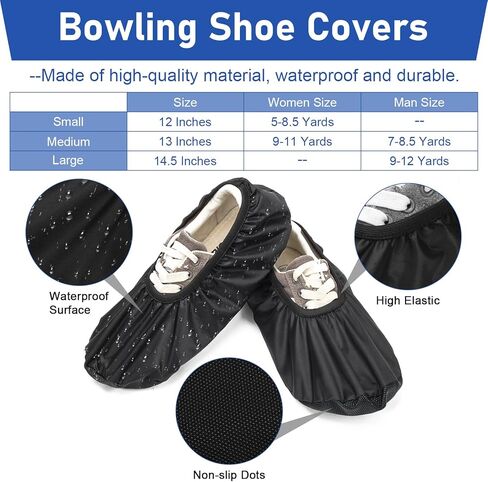 Bowling Shoe Covers, Shoe Protector Covers for Bowling Shoe Waterproof Reusable and Anti Slip (Large) in Kuwait