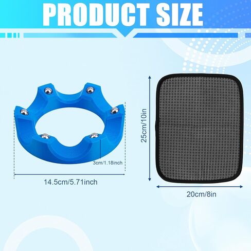 Bowling Ball Spinner with Cleaning Cloth Pad Shammy, Bowling Rotating Ball Cup Sport Holder Display Stand Rack 360° Smooth Rotation Practical Sport Accessory in Kuwait