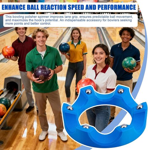 Bowling Ball Spinner with Cleaning Cloth Pad Shammy, Bowling Rotating Ball Cup Sport Holder Display Stand Rack 360° Smooth Rotation Practical Sport Accessory in Kuwait