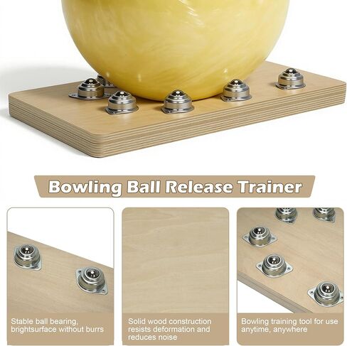 AIWFL Bowling Ball Release Trainer with Bowling Carry Bag and Towel, 14 x 7.7 x 1 Inch Wood Bowling Ball Motion Trainer Spinner Enhance Your Bowling Game, Improve Your Hand and Release Position in Kuwait