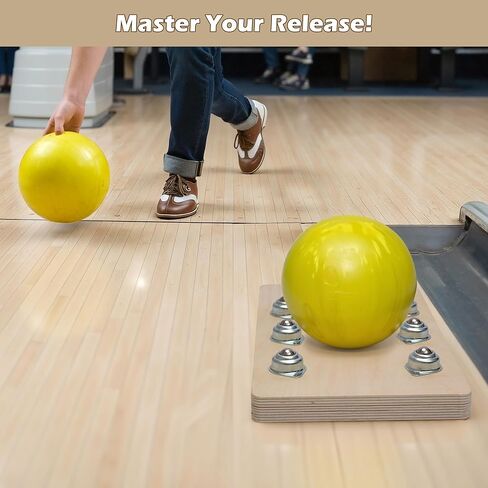 AIWFL Bowling Ball Release Trainer with Bowling Carry Bag and Towel, 14 x 7.7 x 1 Inch Wood Bowling Ball Motion Trainer Spinner Enhance Your Bowling Game, Improve Your Hand and Release Position in Kuwait