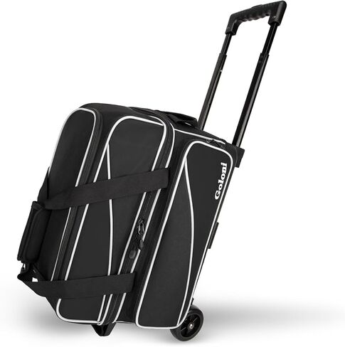 Goloni 3 Ball Bowling Bag with Wheels, 2+1 Double Roller Bowling Bag with Shoe Compartment,Tote Bag for Bowling Accessories in Saudi Arabia