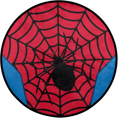 Red Spider Web Round Area Rug Large Aesthetic Area Rugs for Kids Room Nursery Decorations, 3 ft Diameter Cool Non-Slip Doormat Floor Carpet Decor in Kuwait