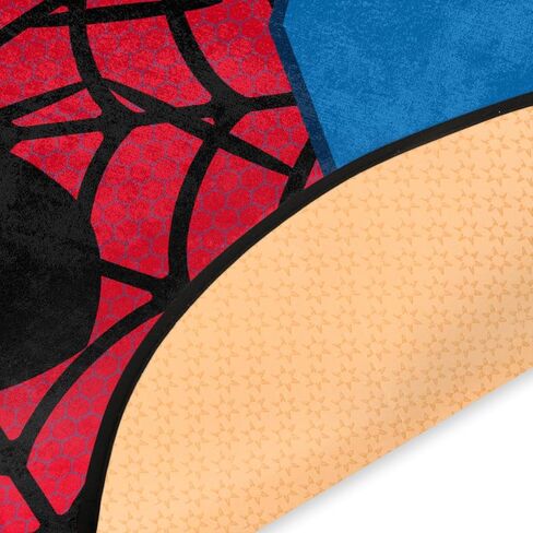 Red Spider Web Round Area Rug Large Aesthetic Area Rugs for Kids Room Nursery Decorations, 3 ft Diameter Cool Non-Slip Doormat Floor Carpet Decor in Kuwait